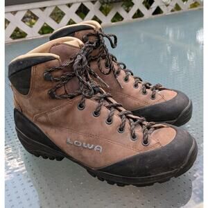 LOWA Leather Hiking Work High Ankle Boots Brown Womens 7.5M